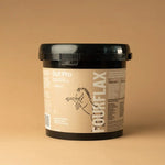 FourFlax Gut Pro supplement container on a beige background