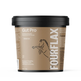 FourFlax Gut Pro supplement container for horses on a white background
