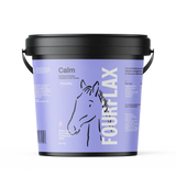 Bucket labeled 'Fourflax' with a horse illustration on a white background