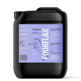 Black container with a purple label featuring a horse and text on a white background