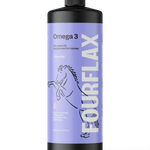 FourFlax Omega 3 supplement bottle for horses on a white background