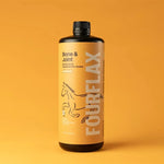 FourFlax bottle for horse care on a yellow background