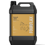 FourFlax Bone & Joint supplement container for horses on a white background