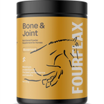Fourflax Bone & Joint supplement container for horses on a white background