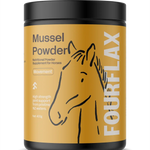 Fourflax Mussel Powder supplement for horses on a white background
