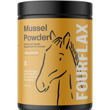 Fourflax Mussel Powder supplement for horses on a white background