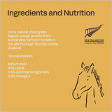 Product label with ingredients and nutrition information on a yellow background