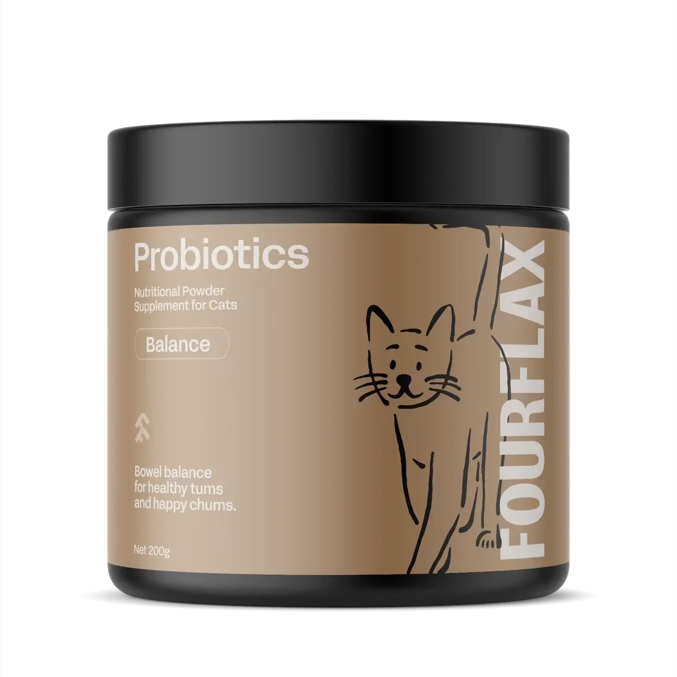 FourFlax probiotics for cats on a white background
