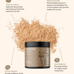 FourFLEX probiotics powder for pets with text on benefits