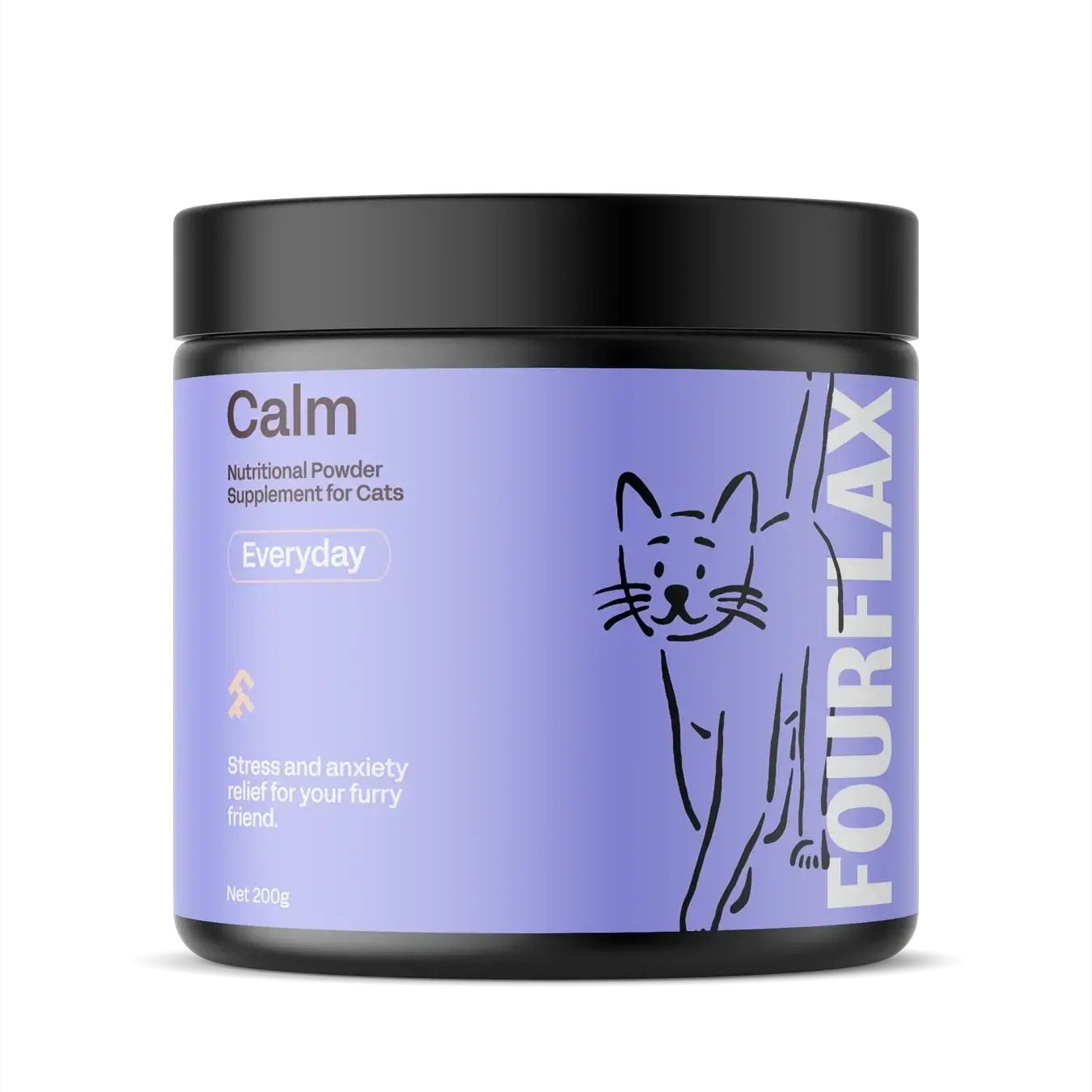 Four Flax Calm supplement for cats on a white background