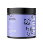 Four Flax Calm supplement for cats on a white background