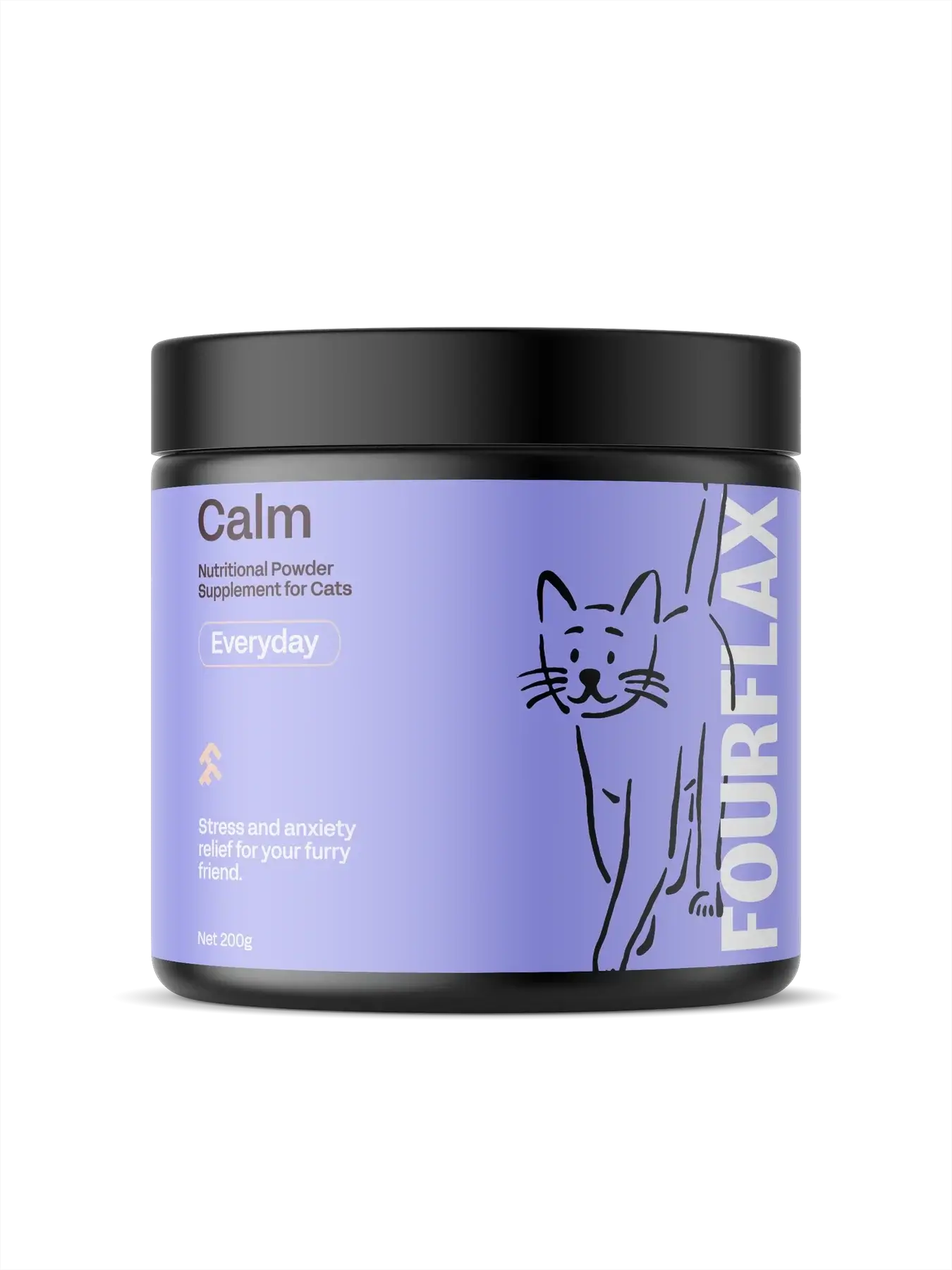 Four Flax Calm supplement for cats on a white background