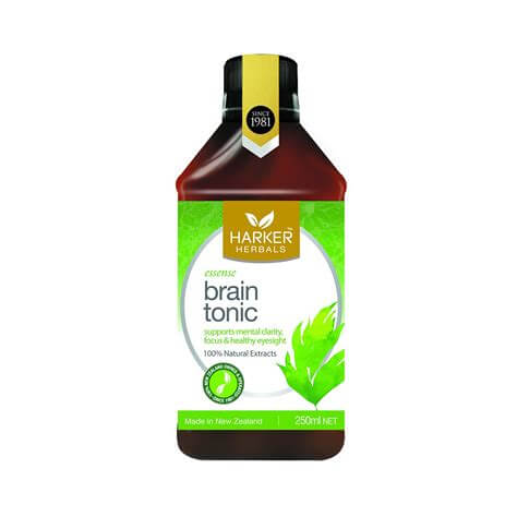 Harker Herbals Brain Tonic 500ml packaging – Windback NZ.
