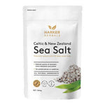 Harker Herbals Celtic & New Zealand Sea Salt with Kelp 500g package showcasing its mineral-rich content - Windback NZ.