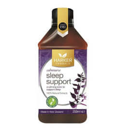 Harker Naturals sleep support supplement bottle on a white background