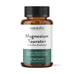 Matakana Superfoods Magnesium Taurate + Zinc Picolinate 30 caps packaging - Windback NZ