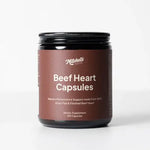 Jar of Mitchells Nutrition Beef Heart Capsules on a white background