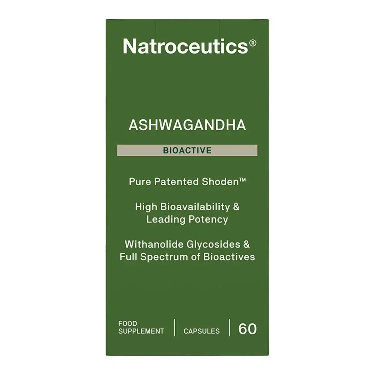 Natroceutics® Ashwagandha BioActive 60 caps – Pure Patented Shoden™ for stress support.