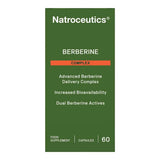Natroceutics® Berberine Complex 60 caps packaging with advanced delivery technology for metabolic and gut support.