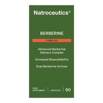 Natroceutics® Berberine Complex 60 caps packaging with advanced delivery technology for metabolic and gut support.