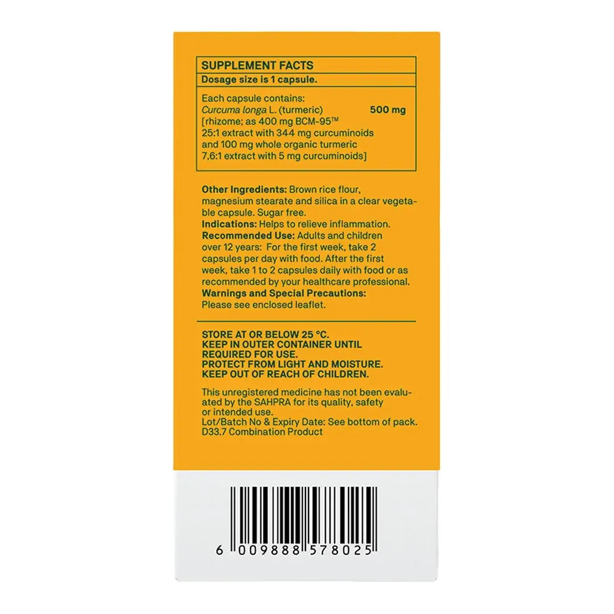 Supplement Facts for Natroceutics® Curcumin Complete 30 caps detailing ingredients and dosage instructions.