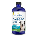 Nordic Naturals Omega-3 Pet Liquid 473ml, fish oil supplement for dogs, promoting healthy skin and coat.