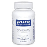 Pure Encapsulations Ashwagandha 60 Caps dietary supplement bottle for stress support.