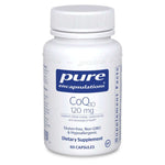 Pure Encapsulations CoQ10 120mg 30 Caps dietary supplement bottle for cellular energy and cardiovascular support.