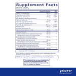 Supplement facts for Pure Encapsulations Daily Stress Formula 90 Caps with essential vitamins and herbs.