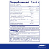 Pure Encapsulations Macular Support Formula 60 Caps supplement facts label detailing key ingredients and nutritional information.
