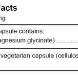 Supplement facts for Pure Encapsulations Magnesium (glycinate) 90 Caps, showing magnesium content and ingredients.
