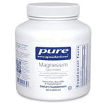 Pure Encapsulations Magnesium (glycinate) 180 Caps container with supplement facts, supports wellbeing and absorption.