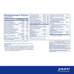 Supplement Facts for Pure Encapsulations Men's Nutrients 180 Caps, a multivitamin for men over 40.