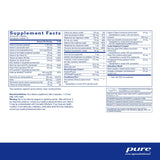 Supplement Facts for Pure Encapsulations Men's Nutrients 180 Caps, a multivitamin for men over 40.
