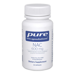 Pure Encapsulations NAC 600mg 90 Caps - Dietary supplement bottle for respiratory support.