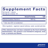 Supplement facts for Pure Encapsulations NAC 600mg 90 Caps, showing N-Acetyl-L-Cysteine dosage and ingredients.