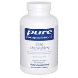 Pure Encapsulations Zinc Chewables Natural Orange 100 Tabs bottle showing immune support and dietary supplement details.