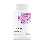 Thorne ResveraCel 60 Caps dietary supplement bottle with vibrant design.