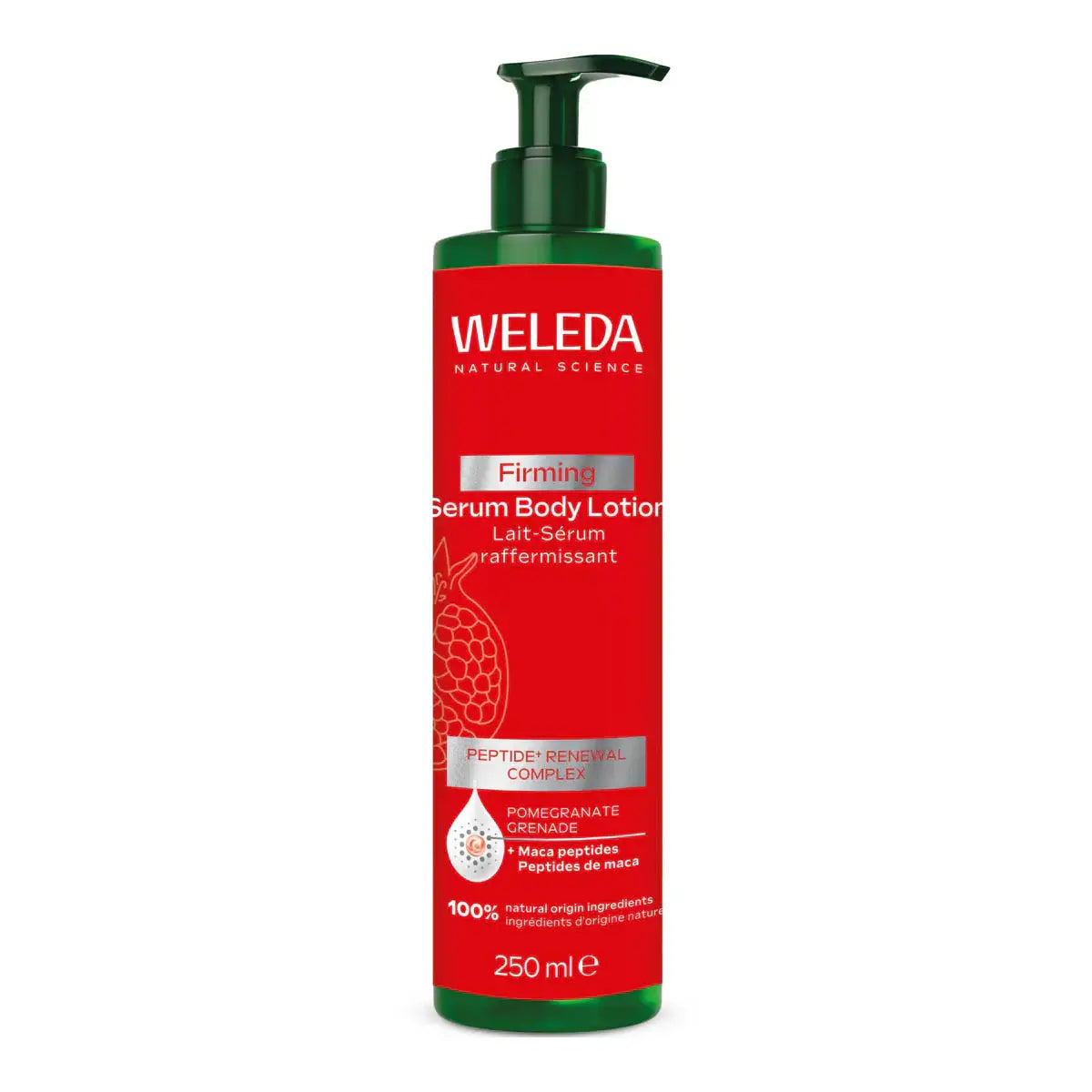 Weleda Firming Serum Body Lotion bottle on a white background