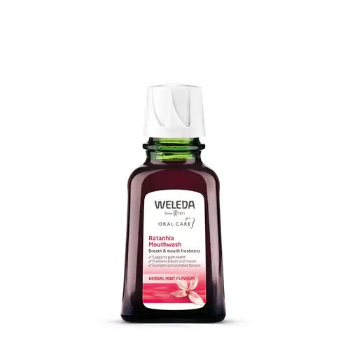Weleda Ratanhia Mouthwash Concentrate 50ml for refreshing breath and strengthening gums - Windback NZ