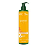 Weleda Sea Buckthorn Regenerating Body Lotion bottle on a white background